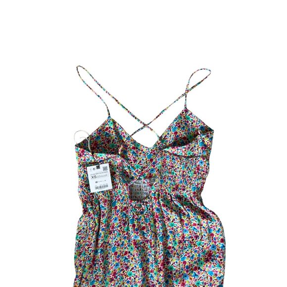 Zara Floral Print V-Neck Maxi Dress - Picture 9 of 9